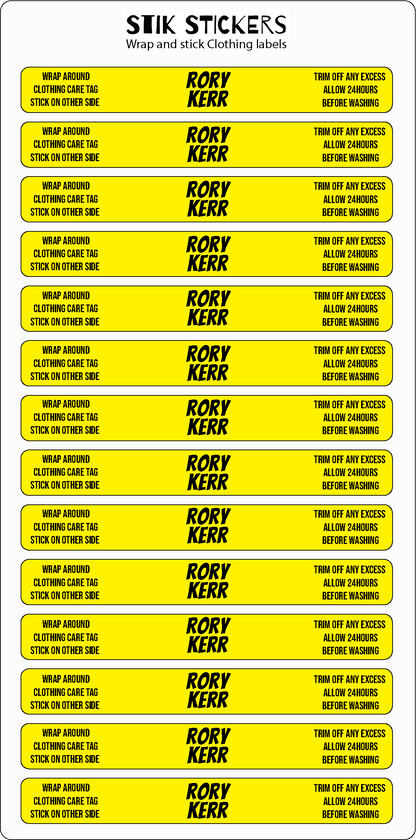 Wrap and Stick Clothing Labels - Kinross PS